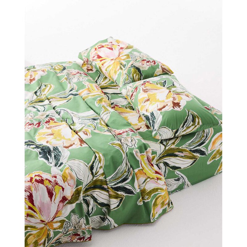 Kip&Co Somerset Green Organic Cotton Pillowcases 2P Std Set image number 1